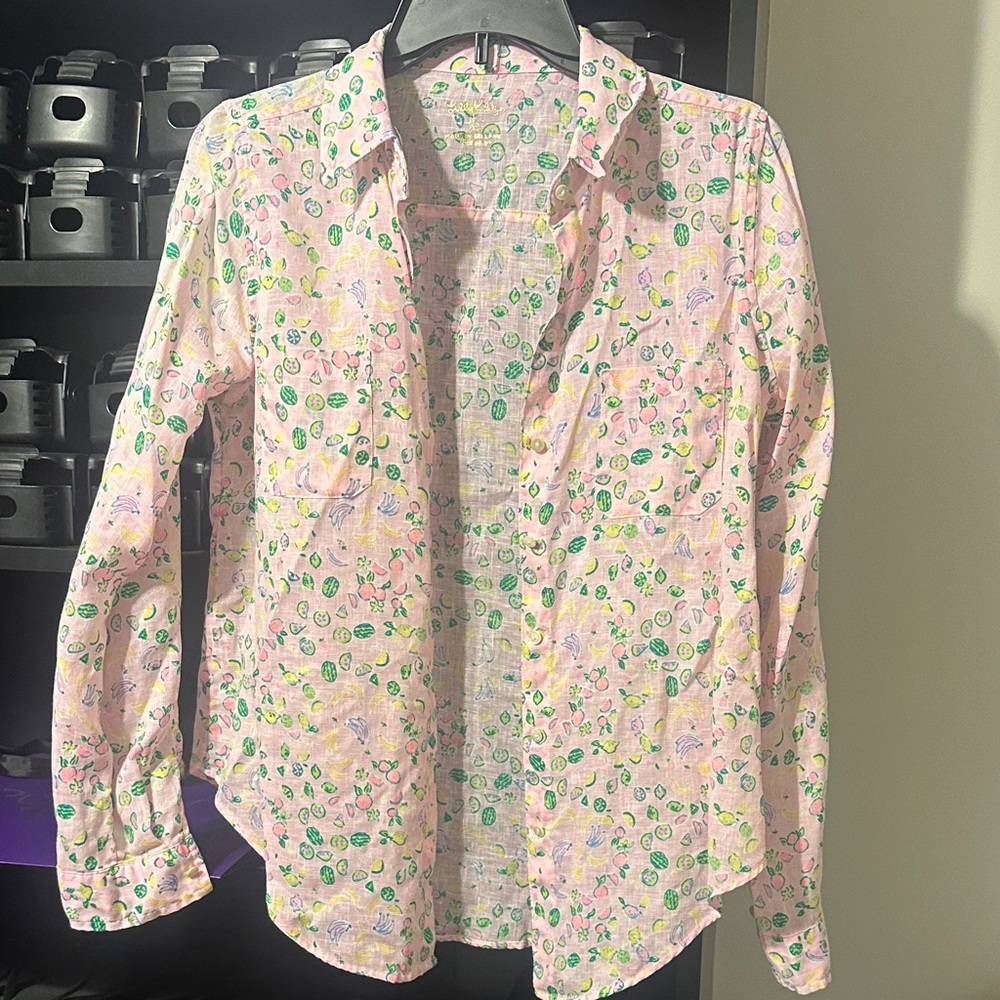 Colorful Patterned Button-Up Shirt